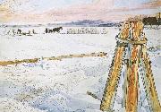 Carl Larsson Harverstion Ice oil painting